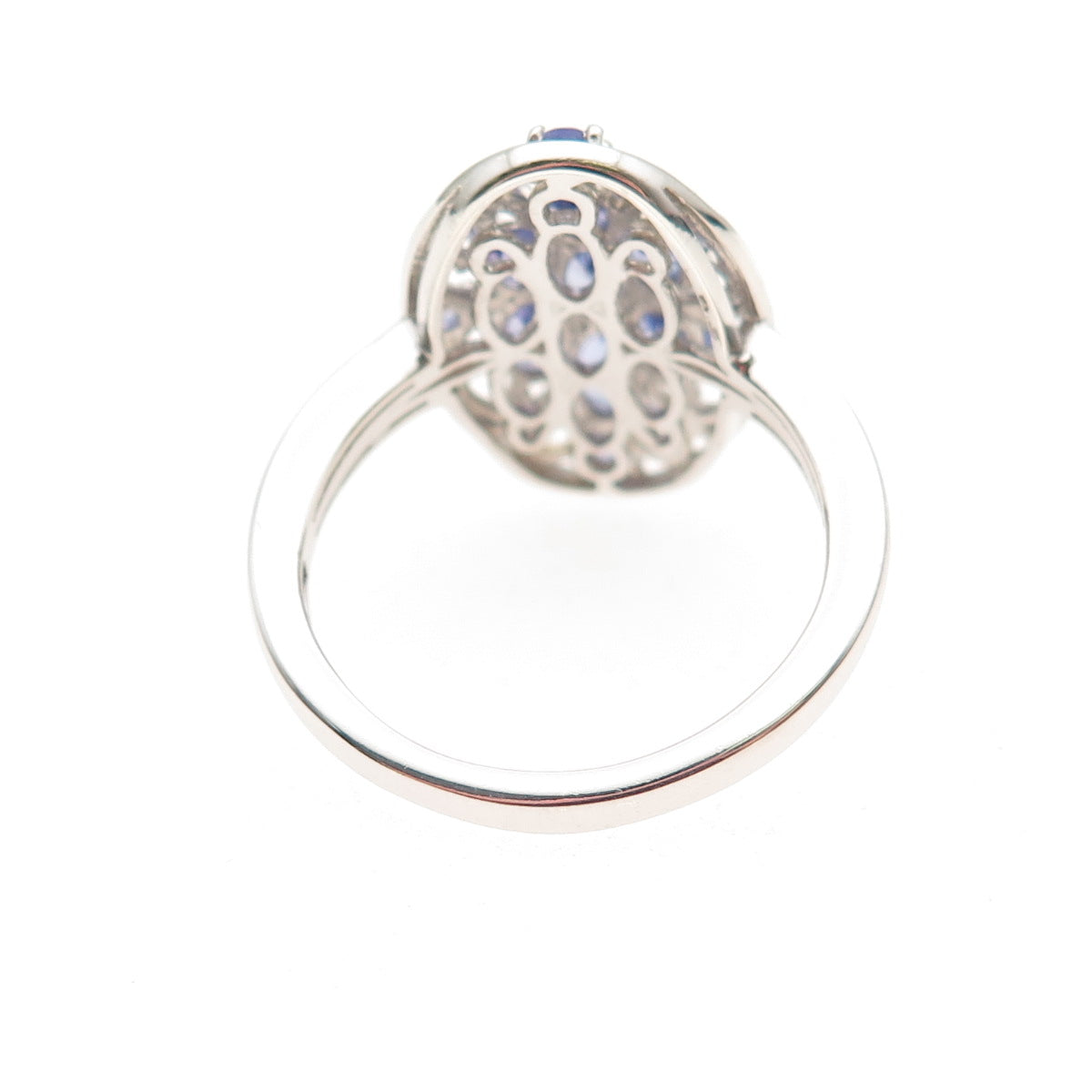 Chuck Clemency 925 Sterling Silver Real Oval & Round-Cut Tanzanite Ring Size 8