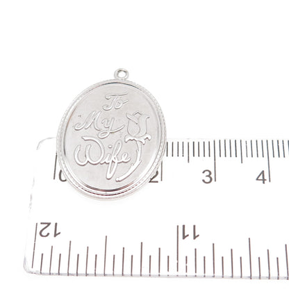 Griffith & Sons 925 Sterling Silver Vintage To My Wife Charm Pendant