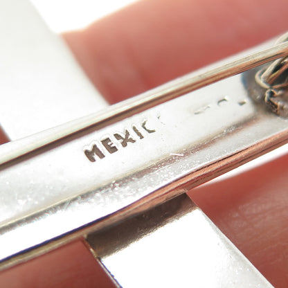 925 Sterling Silver Vintage Mexico Hashtag Symbol Large Pin Brooch