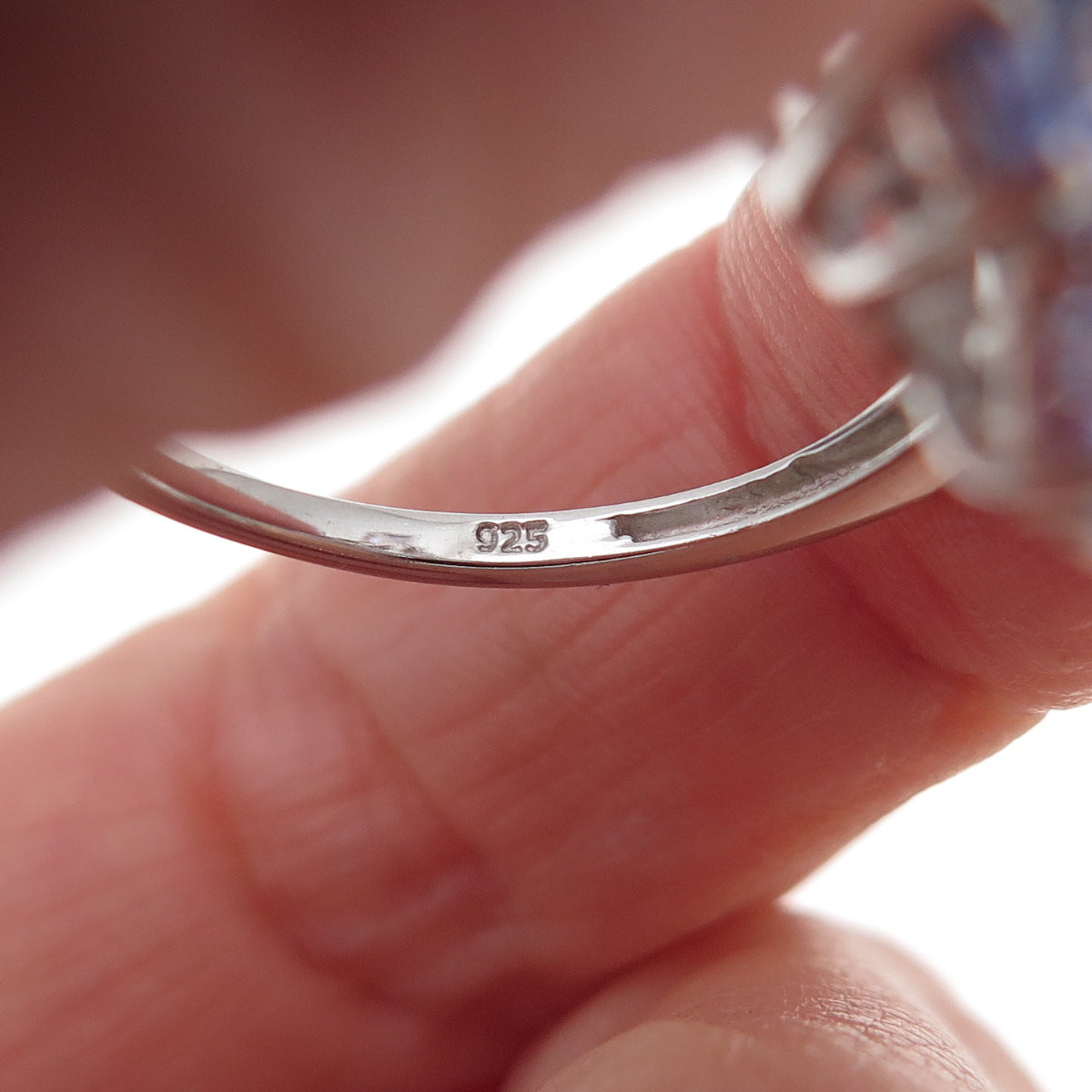 Chuck Clemency 925 Sterling Silver Real Oval-Cut Tanzanite Ring Size 8.25
