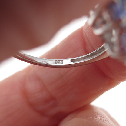 Chuck Clemency 925 Sterling Silver Real Oval-Cut Tanzanite Ring Size 8.25