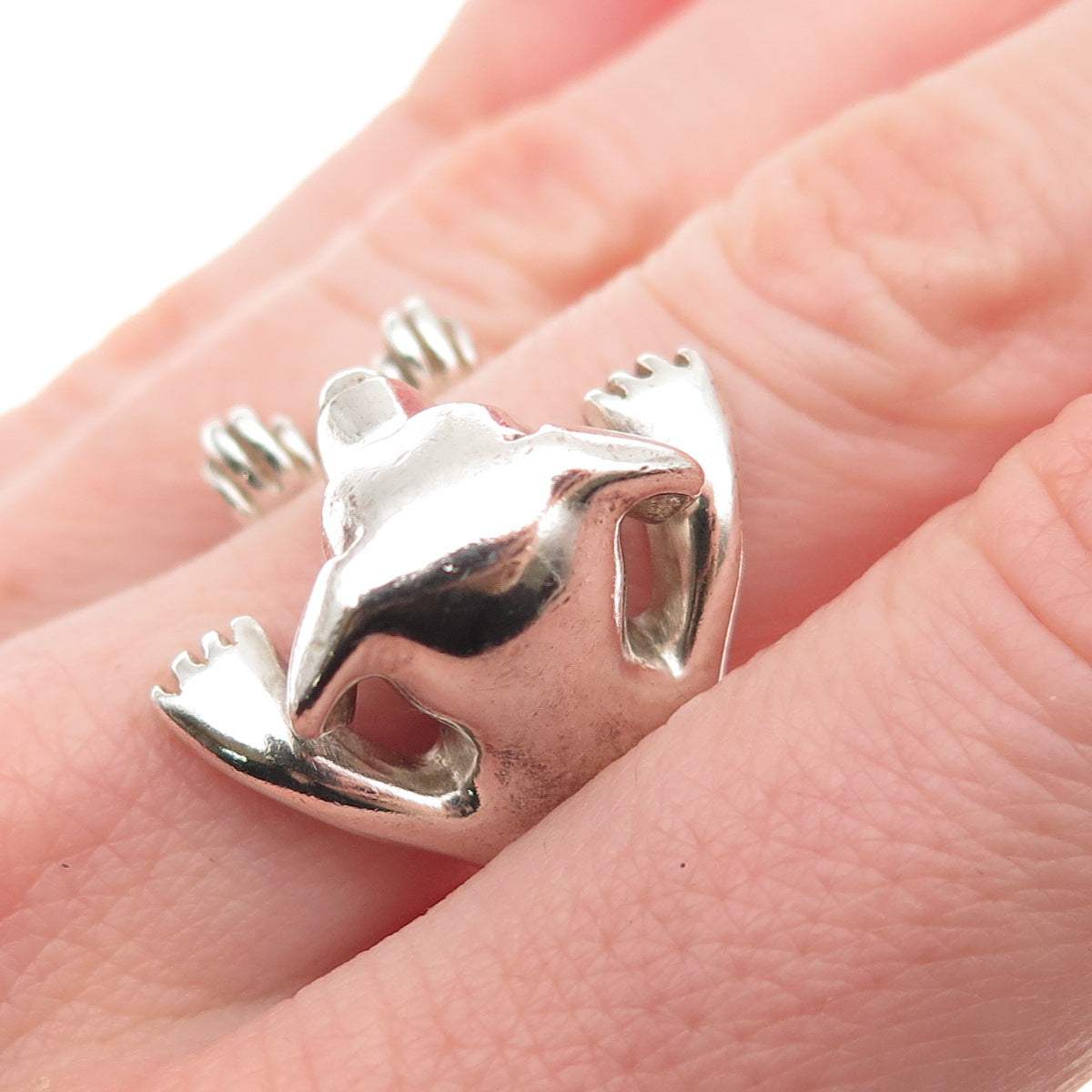 NOVE25 Sterling Silver Vintage Jack Russell Terrier Adjustable Ring Size 7.75