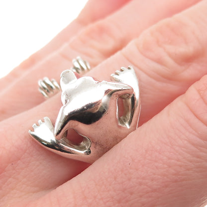 NOVE25 Sterling Silver Vintage Jack Russell Terrier Adjustable Ring Size 7.75