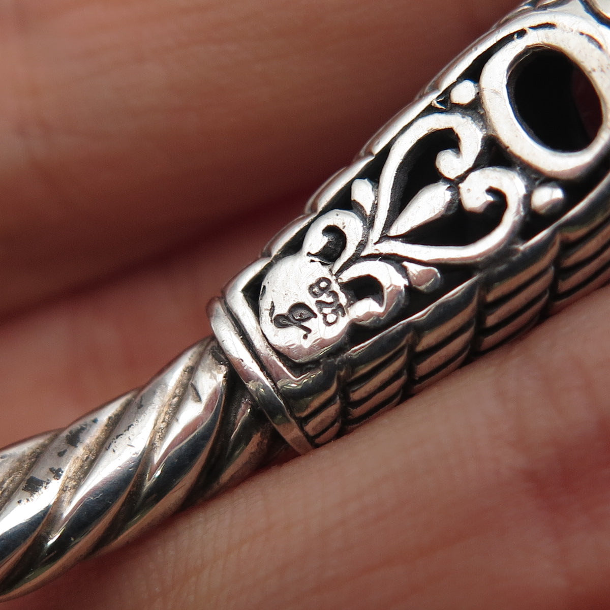 Samuel Benham Sterling 18K Gold Vintage Real Amethyst Adjustable Bracelet 6.5"