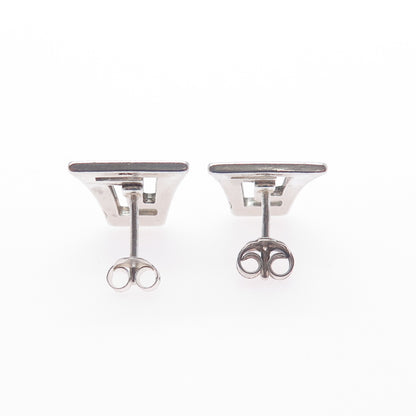925 Sterling Silver Vintage Modernist Greek Maze Earrings