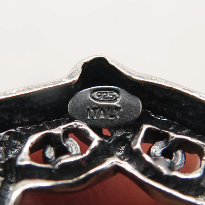 925 Sterling Silver Vintage Italy Ornate Pin Brooch
