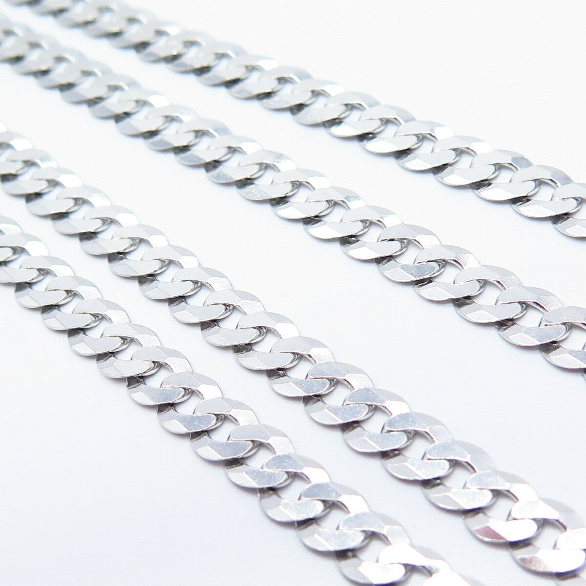 925 Sterling Silver Italy Cuban Chain Necklace 25"