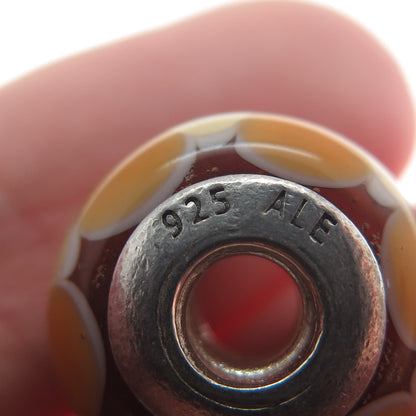 PANDORA 925 Sterling Silver Murano Glass Petal Bead Charm