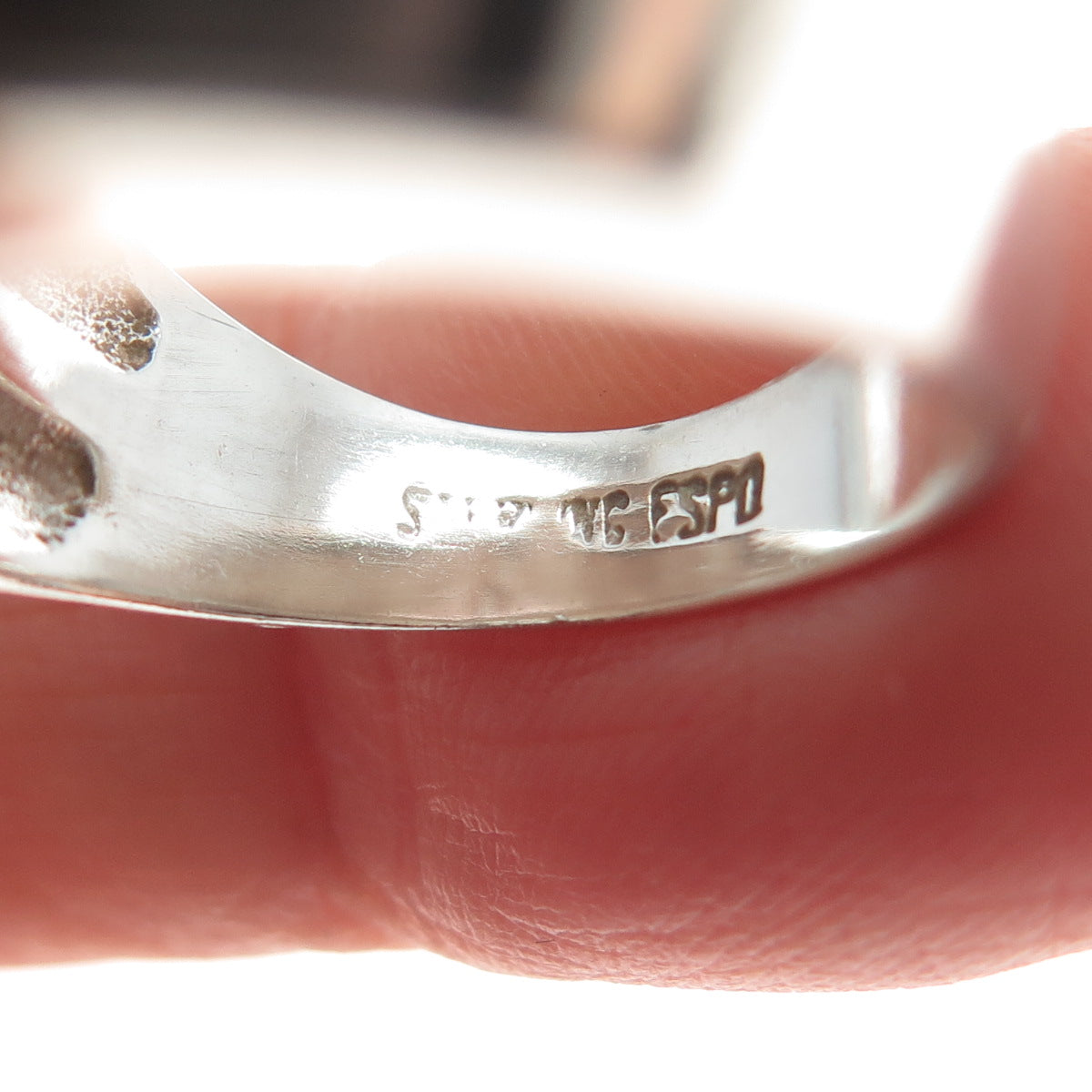 ESPO JOSEPH ESPOSITO 925 Sterling Silver Vintage Modernist Ring Size 7.25