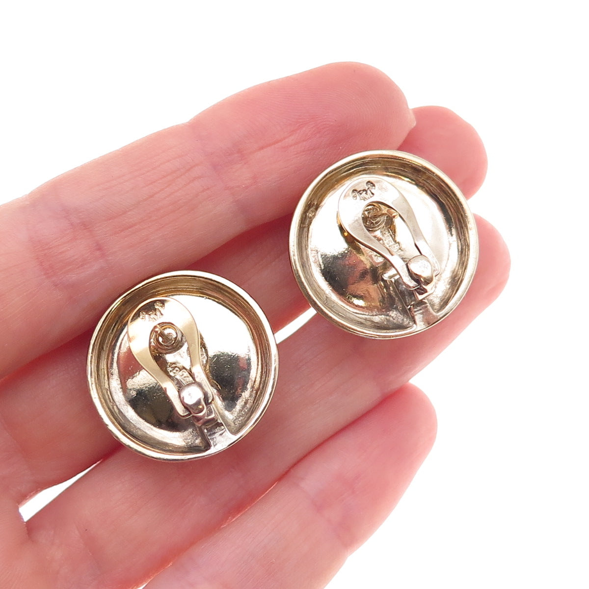 Majorica 925 Sterling Silver Gold Plated Vintage Faux Pearl Omega Back Earrings