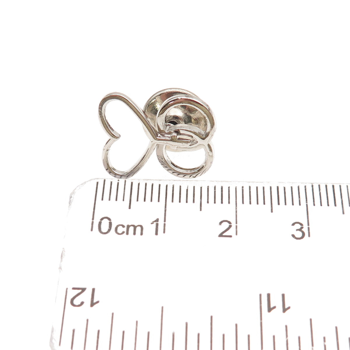 Dieges & Clust 925 Sterling Silver Vintage Unity Heart Cross Tie Tack Lapel Pin