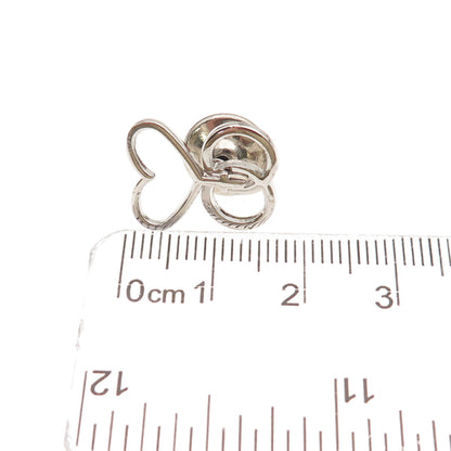 Dieges & Clust 925 Sterling Silver Vintage Unity Heart Cross Tie Tack Lapel Pin