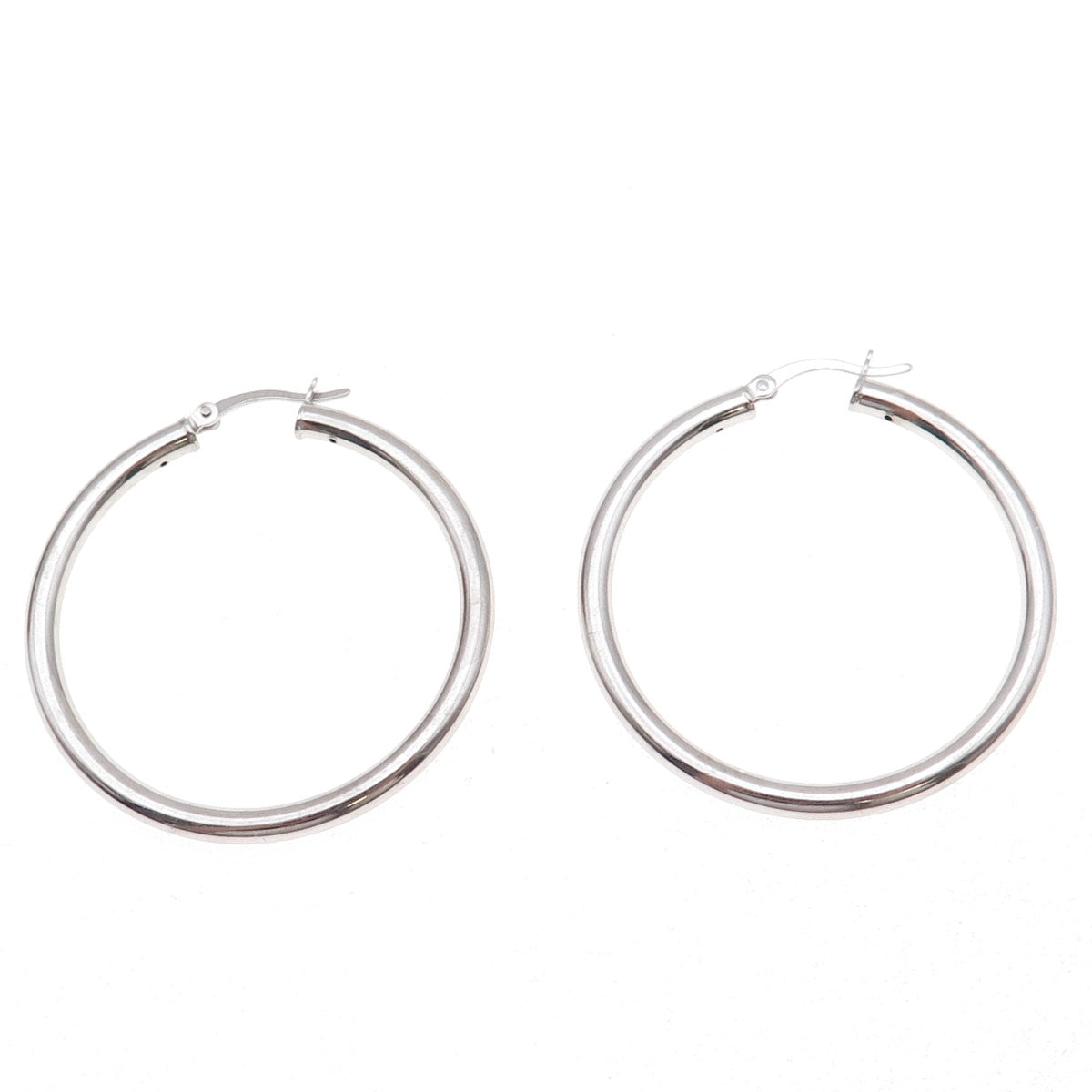 Han 925 Sterling Silver Italy Tube Hoop Earrings