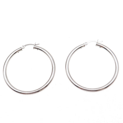 Han 925 Sterling Silver Italy Tube Hoop Earrings