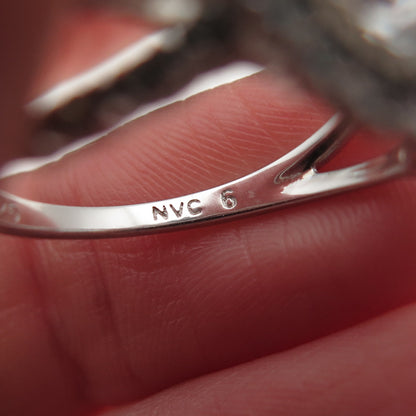 925 Sterling Silver Round-Cut C Z Engagement Ring Size 6.25
