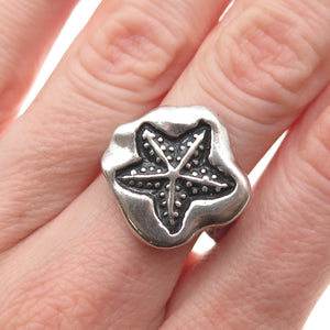 Didae 925 Sterling Silver Vintage Israel Starfish Oxidized Ring Size 7