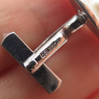 925 Sterling Silver Antique Japan Real Akoya Pearl Cufflinks