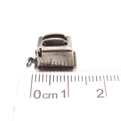 925 Sterling Silver Antique Art Deco Toaster Movable 3D Mini Charm Pendant