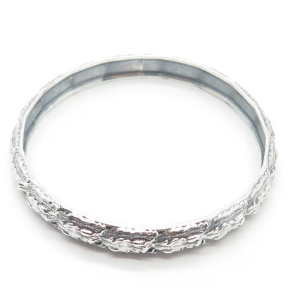925 Sterling Silver Vintage Ornate Bangle Bracelet 7.5"