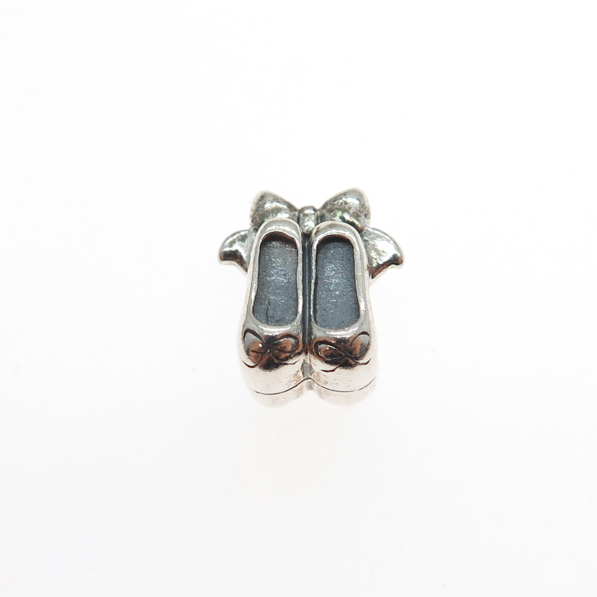 CHAMILIA 925 Sterling Silver Ballet Bow Shoes Slide Bead Charm