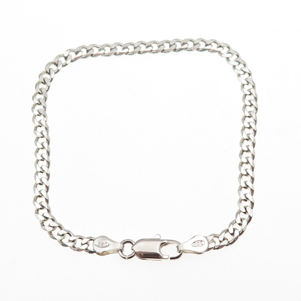 925 Sterling Silver Vintage Italy Cuban Link Bracelet 7.25"