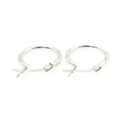 HAN 925 Sterling Silver Textured Hoop Earrings