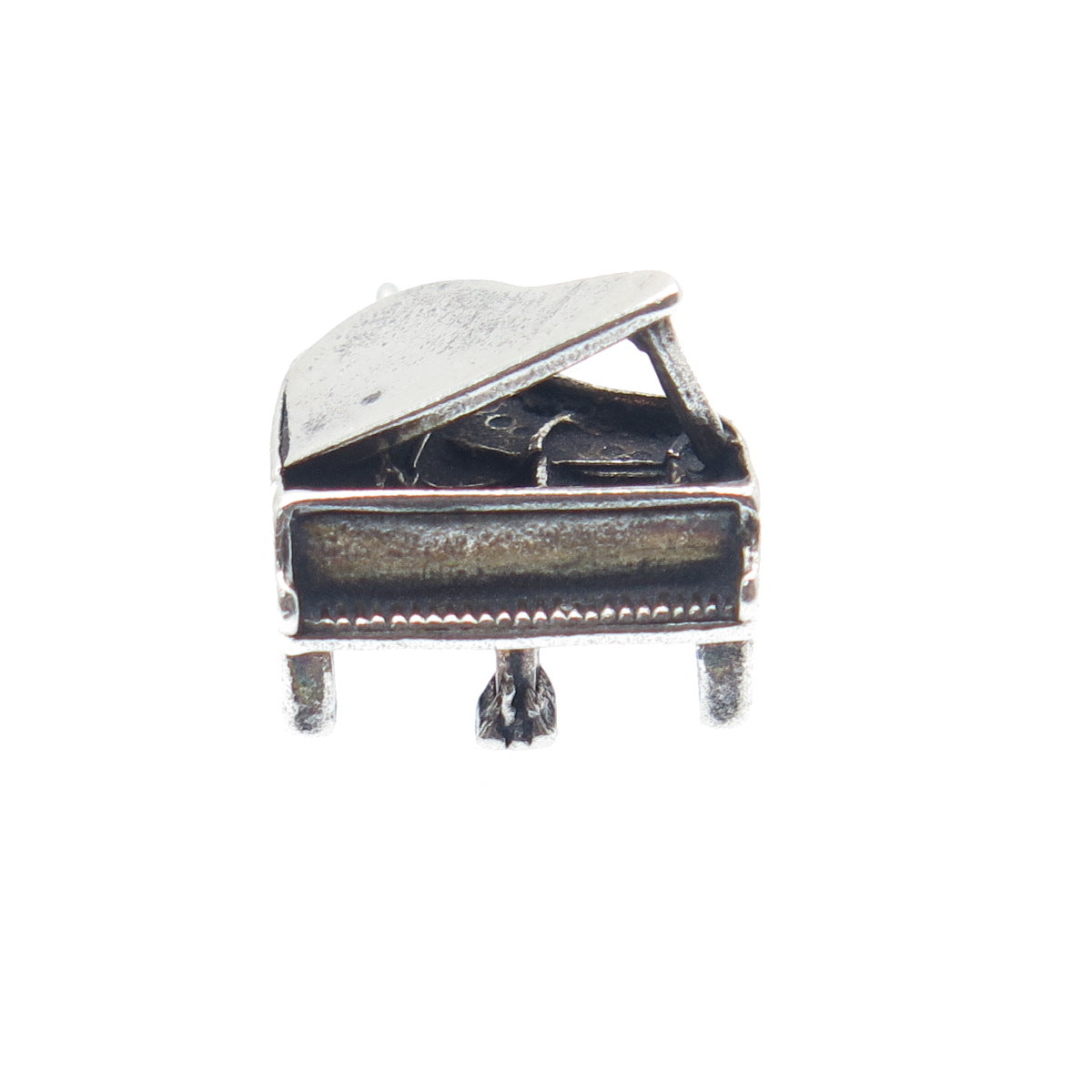 SUNWEST 925 Sterling Silver Vintage Grand Piano Minimalist 3D Charm Pendant