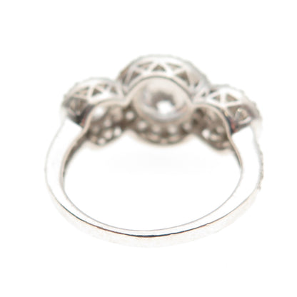925 Sterling Silver Round-Cut C Z Engagement Ring Size 4.75