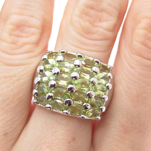 DBJ DEE BERKLE 925 Sterling Silver Vintage Real Oval-Cut Peridot Ring Size 7