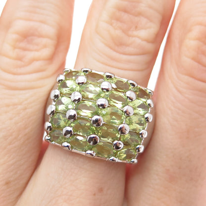 DBJ DEE BERKLE 925 Sterling Silver Vintage Real Oval-Cut Peridot Ring Size 7
