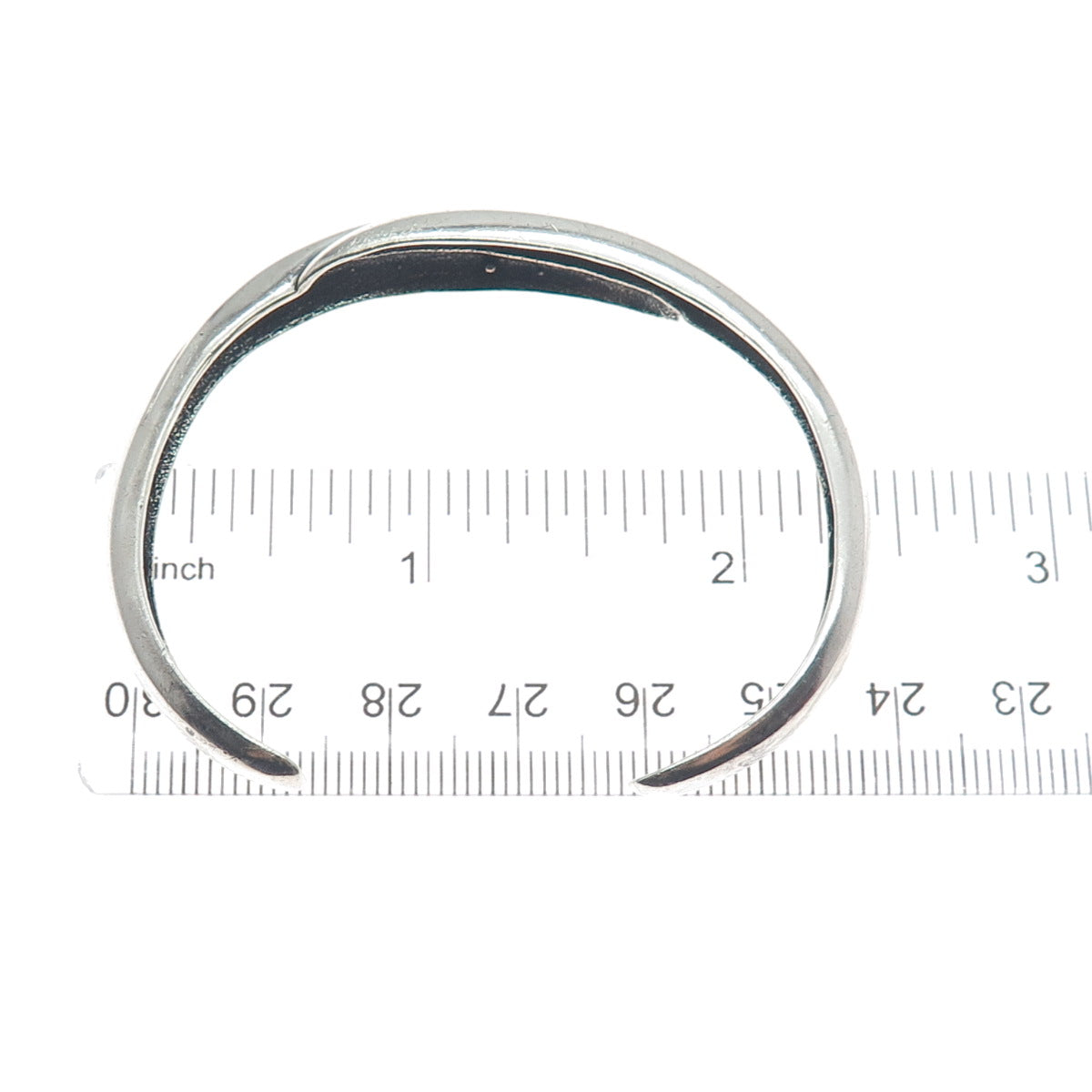 925 Sterling Silver Vintage Modernist Adjustable Cuff Bracelet 6"
