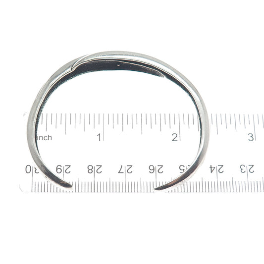 925 Sterling Silver Vintage Modernist Adjustable Cuff Bracelet 6"