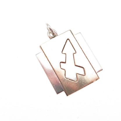 925 Sterling Silver Gold Filled Vintage Sagittarius Zodiac Sign Charm Pendant