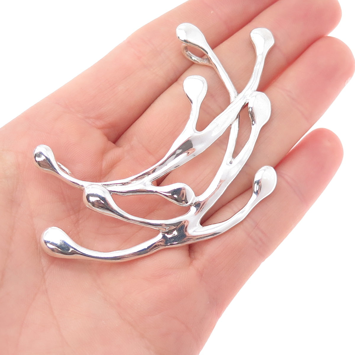 HAGIT GORALI 925 Sterling Silver Vintage Modernist Centerpiece Slide Pendant