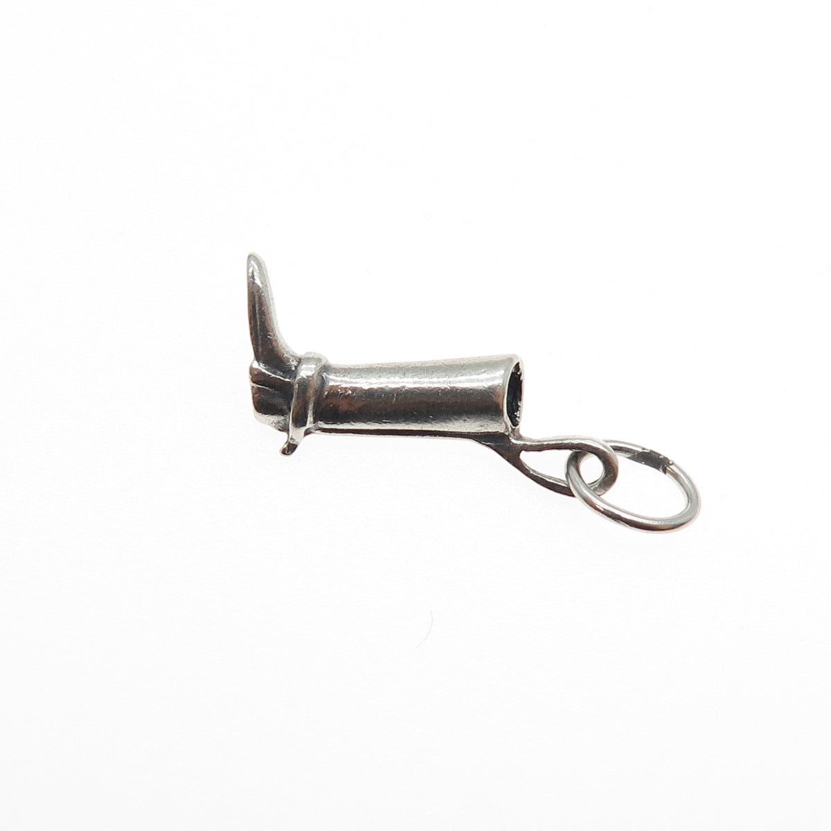 925 Sterling Silver Vintage Horse Riding Boot Oxidized Mini Charm Pendant