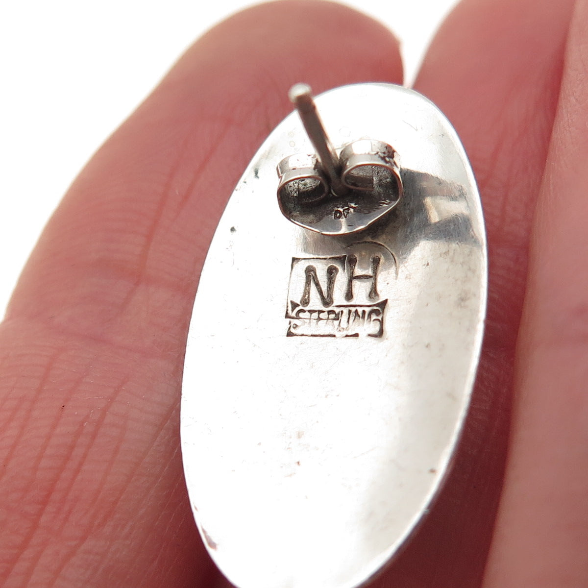 Nancy Haloo Old Pawn 925 Sterling Silver Vintage Southwestern Hematite Earrings
