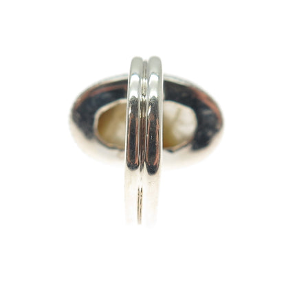 925 Sterling Silver Vintage Real Rutilated Quartz Spiral Oxidized Ring Size 7.25