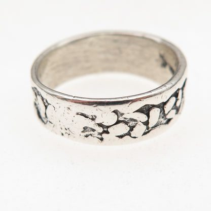 Bell Trading Post 925 Sterling Silver Vintage Nugget Oxidized Band Ring Size 8