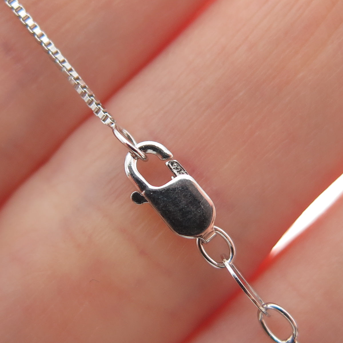 925 Sterling Silver Real Amethyst & Citrine Box Chain Necklace 18"