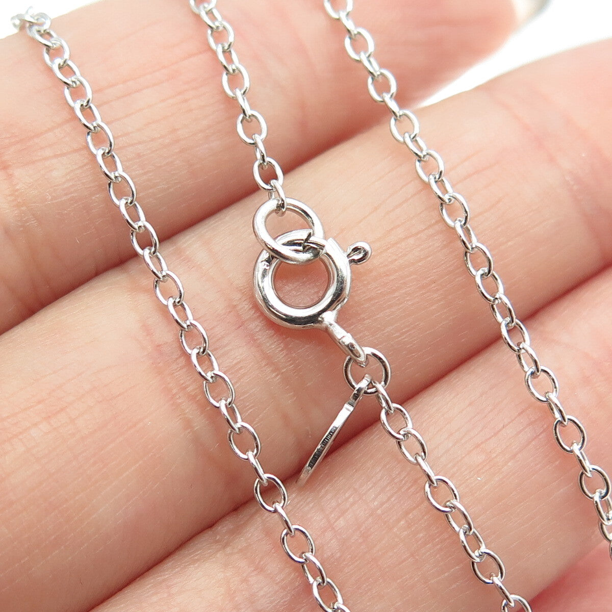 JOY 925 Sterling Silver Cable Chain Necklace 18"