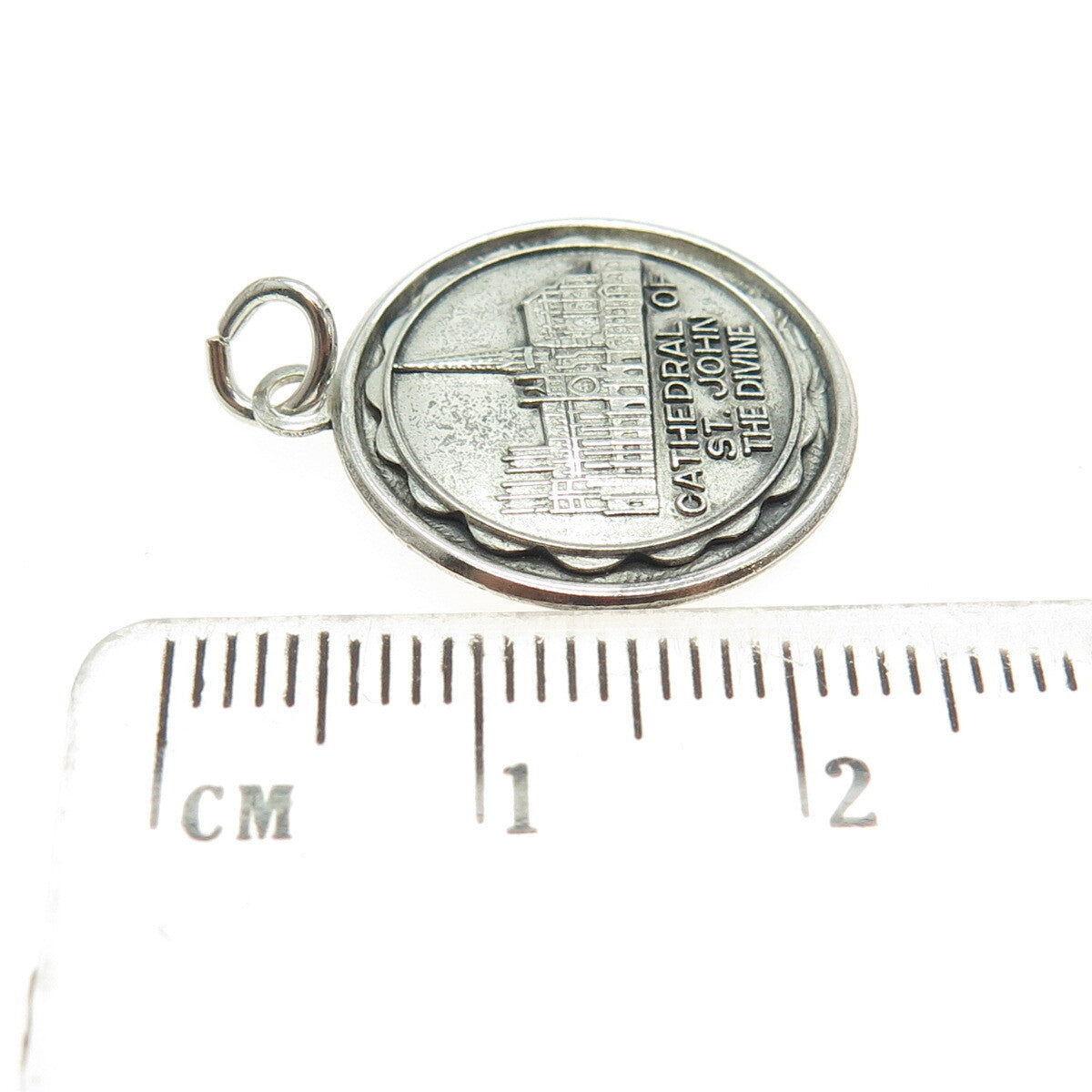 BRUCE 925 Sterling Silver Antique Cathedral of St. John The Divine Charm Pendant