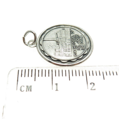BRUCE 925 Sterling Silver Antique Cathedral of St. John The Divine Charm Pendant