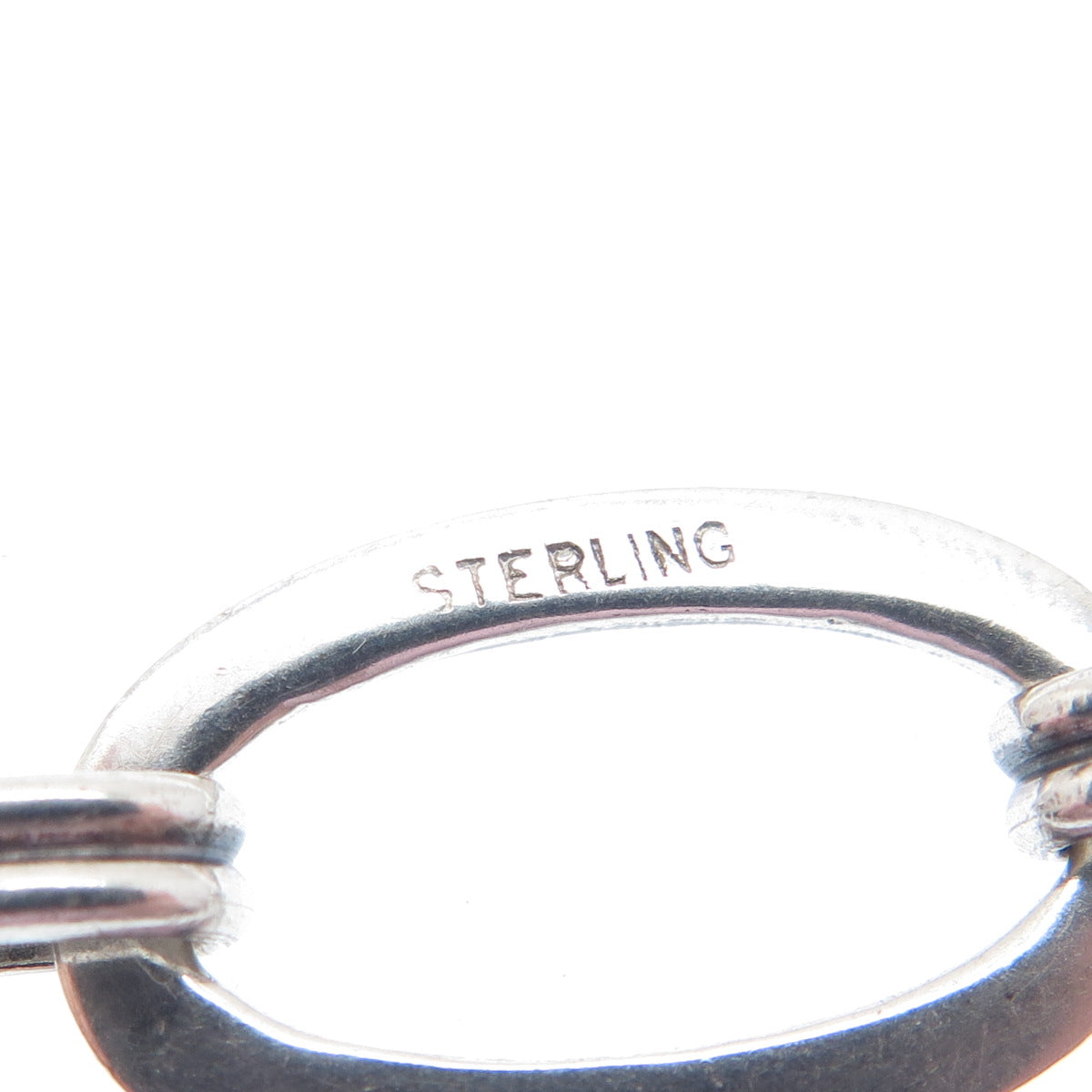 925 Sterling Silver Antique Art Deco Engraved Flower Oval Link Bracelet 6.75"