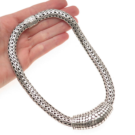 John Hardy Sterling Silver Vintage Woven Icon Heavy 184.5g Chain Necklace 16"