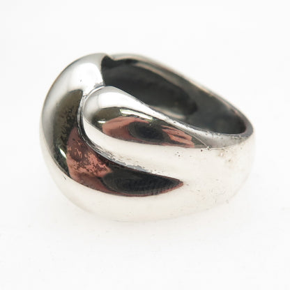 ESPO Joseph Esposito 925 Sterling Silver Vintage Modernist Ribbed Ring Size 7.25