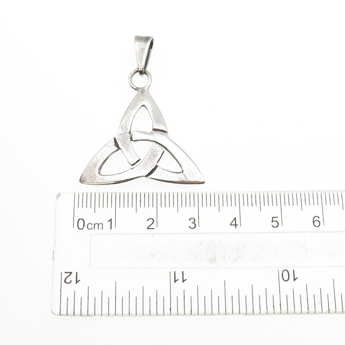 925 Sterling Silver Vintage Celtic Trinity Knot Oxidized Charm Pendant