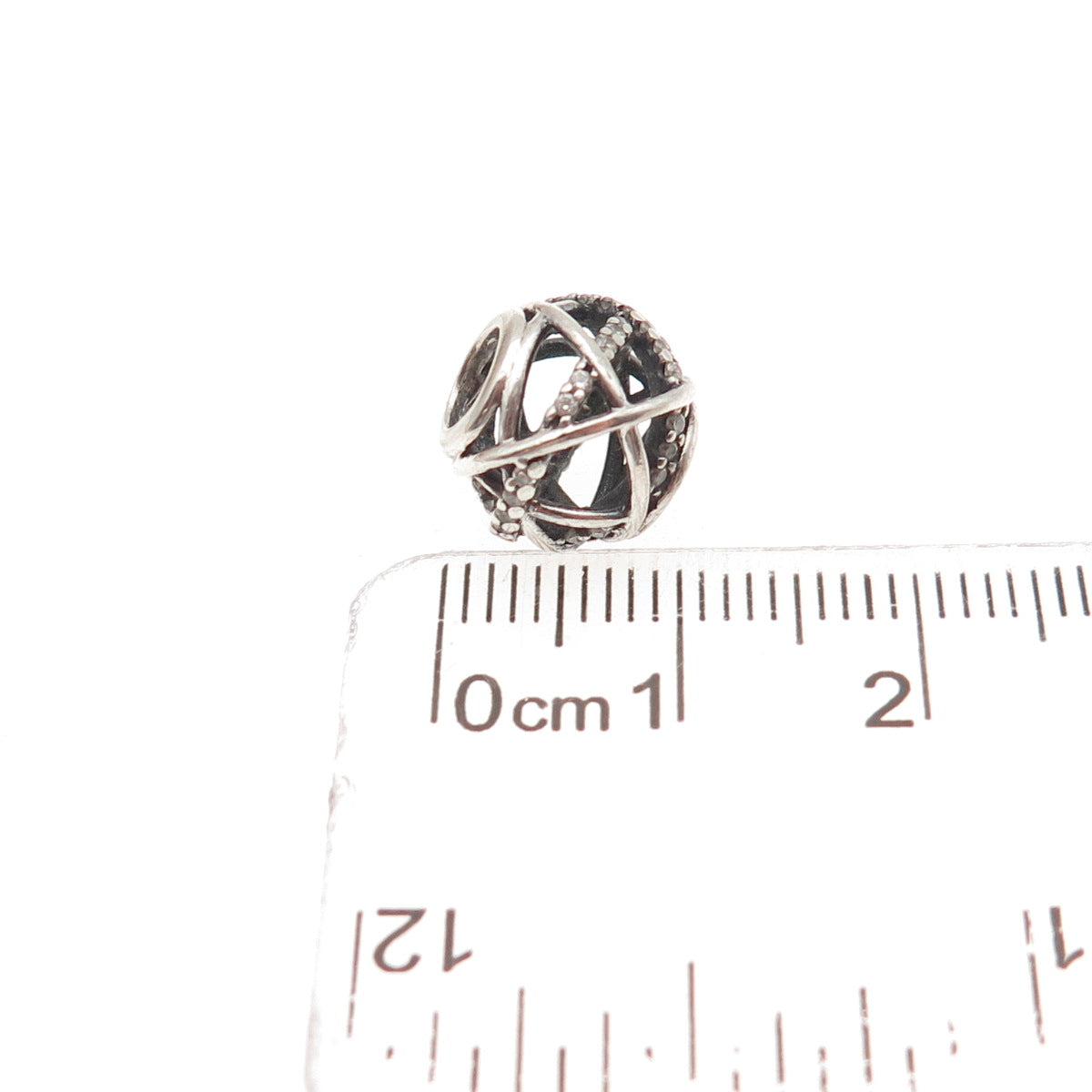PANDORA 925 Sterling Silver C Z Sparkling Galaxy Slide Bead Charm