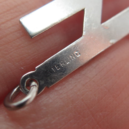 ART'S ELEGANCE 925 Sterling Silver Vintage Skiing Minimalist Charm Pendant