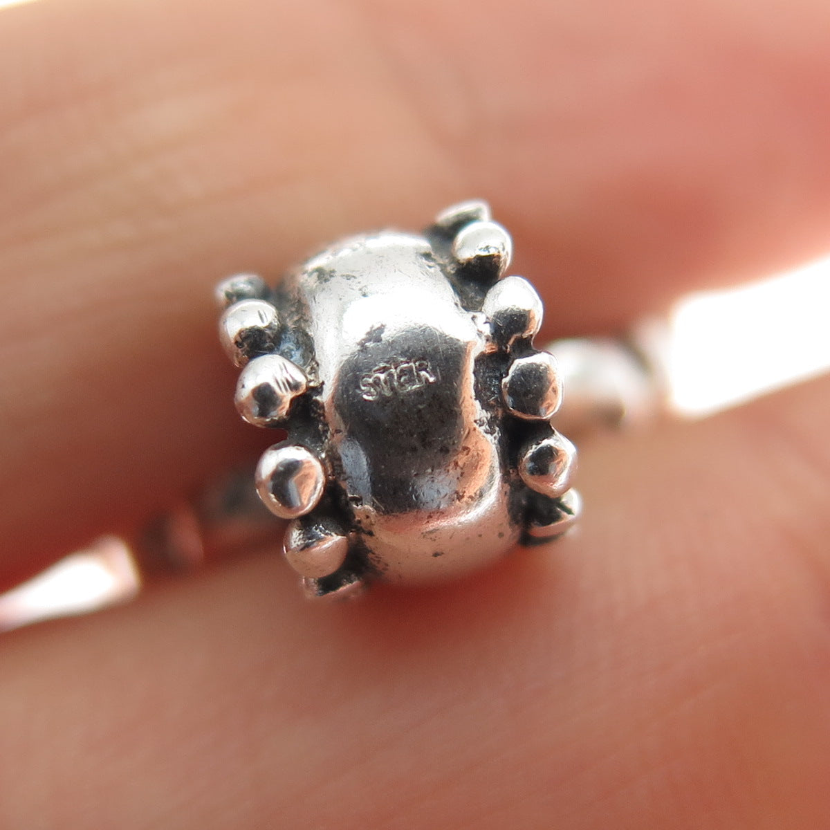 925 Sterling Silver Vintage Mexico Ornate Heart Oxidized Charm Pendant