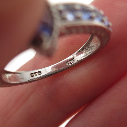 Chuck Clemency 925 Sterling Silver Real Tanzanite Ring Size 5.25